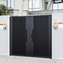 Aluminum art courtyard door modern entrance garden door stainless steel courtyard door iron art smart villa yard double door