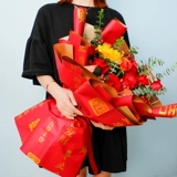 Huating оберточная бумага для цветов, открывающаяся цветочная корзина, бумага для открытия удачи, двухсторонняя двухцветная оберточная бумага для цветов, цветочный магазин, букетная бумага