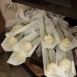 Прозрачный мешок с одним цветком на День святого Валентина, золотой треугольный одиночный мешок, один цветок, ручной работы, букет, упаковочная бумага, материал