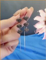 Zhen love jewelry love magic three heart tassels new fashion cute long anti-lost EAR thread earrings earrings