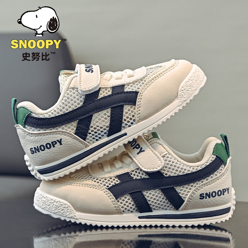 Обувь для мальчиков Snoopy; летняя тонкая обувь с дышащей сеткой; новинка 2026 года; популярный стиль; детская спортивная обувь из сетчатого материала для больших детей