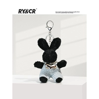 Голубое любовь колье-черный кролик