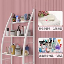 Toilet with bathroom shelf toilet above toilet washing machine landing multi-floor toilet collection supplies