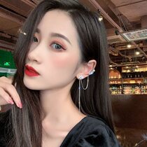 Ear wire female summer 925 silver needle super flash flow Su ear with new tide ear clip integrated ear nails