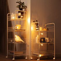 Kitchen shelves landing multi-floor bookshelf snack dorm mobile trolley bedroom storage for collecting artifacts