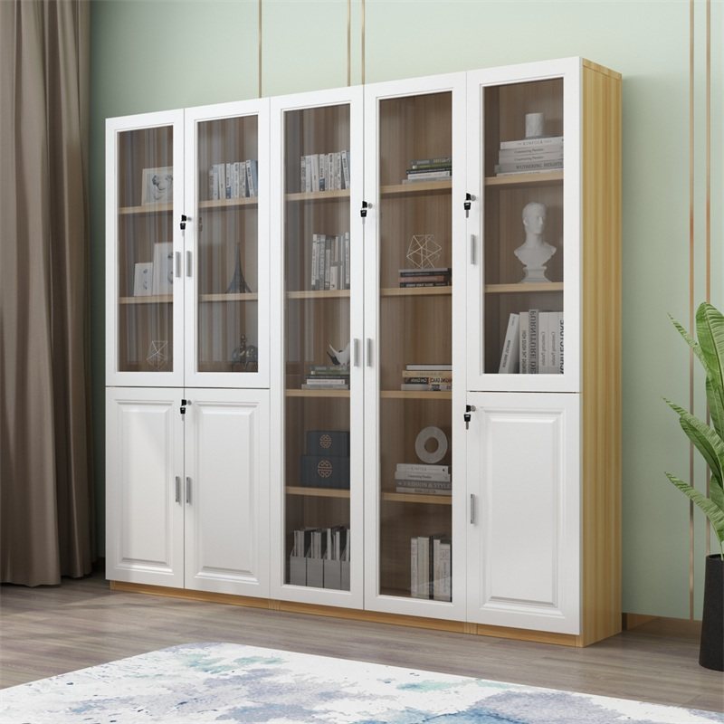 Wooden file cabinet file cabinet data cabinet with lock file storage cabinet plate bookcase glass door office cabinet