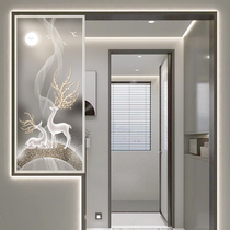 Half wall cream style art Changhong glass screen bathroom dry and wet area washbasin partition simple modern living room