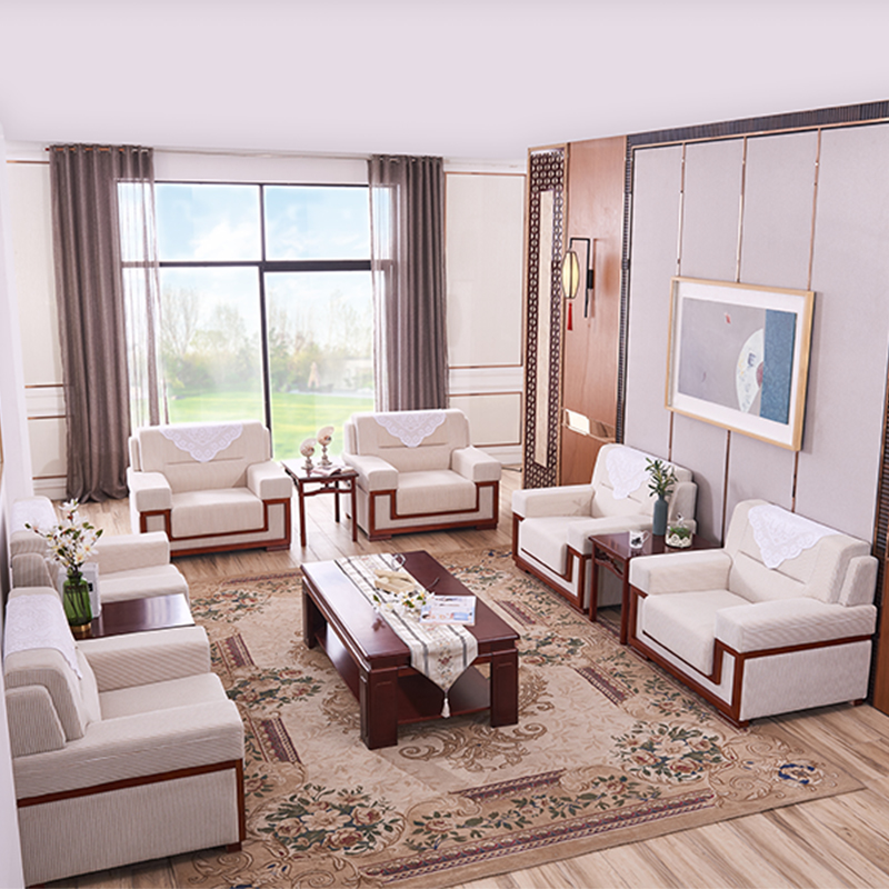 VIP reception sofa negotiation combination business cloth leather art modern Chinese style office reception area conference room sofa