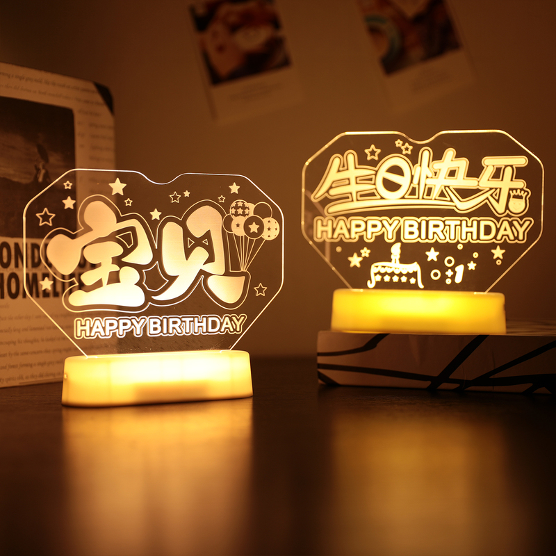 Happy 18Th Birthday Atmosphere Light Sign, Glowing Led Letter Lights, Family Scene Setup, Table Decoration Ornaments