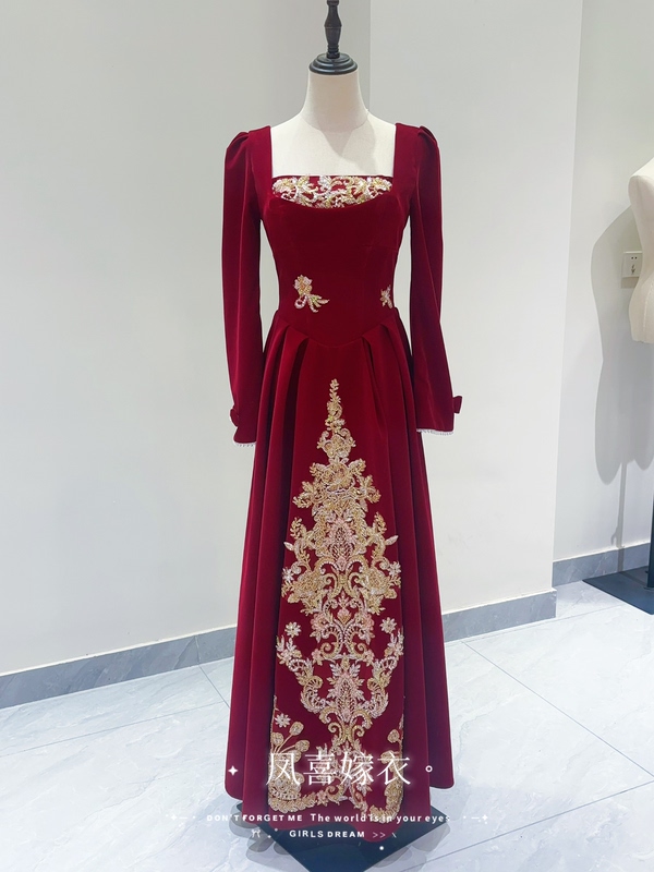 New Chinese-Style Toast Dress 2026 New Model Wedding Engagement Dress Bride's Homecoming Thank-You Banquet Dress That Covers the Arms and Makes the Figure Look Slimmer New Chinese-Style Toast Dress 2026 New Model Wedding Engagement Dress Bride's Homecoming Thank-You Banquet Dress That Covers the Arms and Makes the Figure Look Slimmer