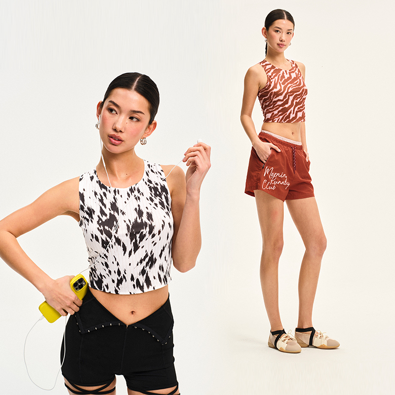 Tr She Hot Sports Vest Windbreaker Black and White Leopard Print Orange Zebra Print Versatile Hollow Short Top Tr She Hot Sports Vest Windbreaker Black and White Leopard Print Orange Zebra Print Versatile Hollow Short Top