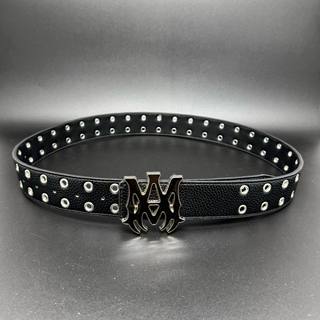 灵魂对撞 新款潮流皮带男女个性字母扣青年腰带朋克按扣休闲裤带