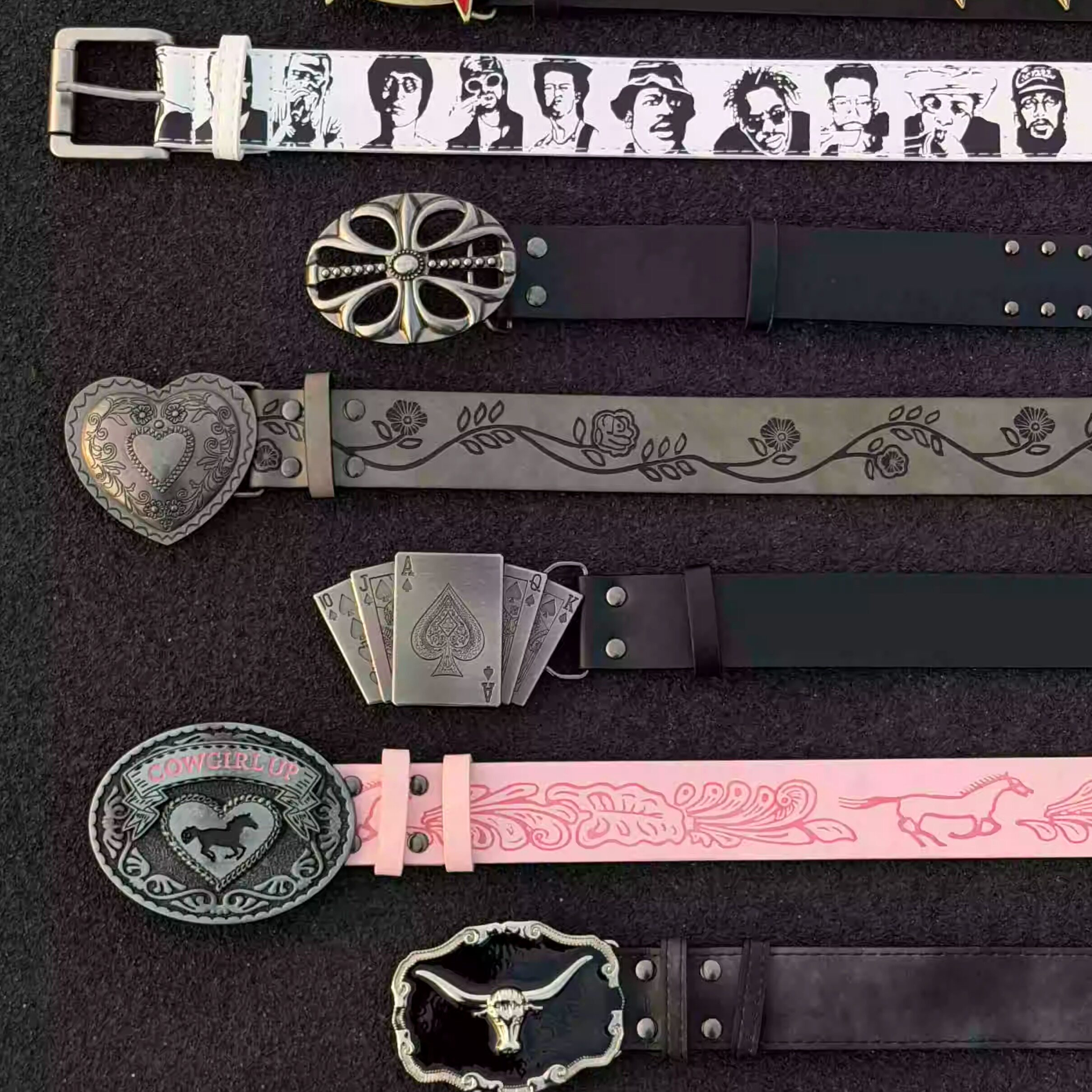 Пояс Soul collision belt однотонный панк-рельефный металлический гвоздь из анти-воловьей кожи, пояс для украшения талии, дикий трендовый пояс