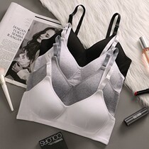 Red Bean High School Students Underwear Womens Pure Cotton No Steel Ring Slim Bra Coalesch Styling up to Little Chest Chest