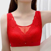 Red Beans life year Great red and thin bra big code No steel ring to woo sexy lace lingerie lady to receive the breast milk