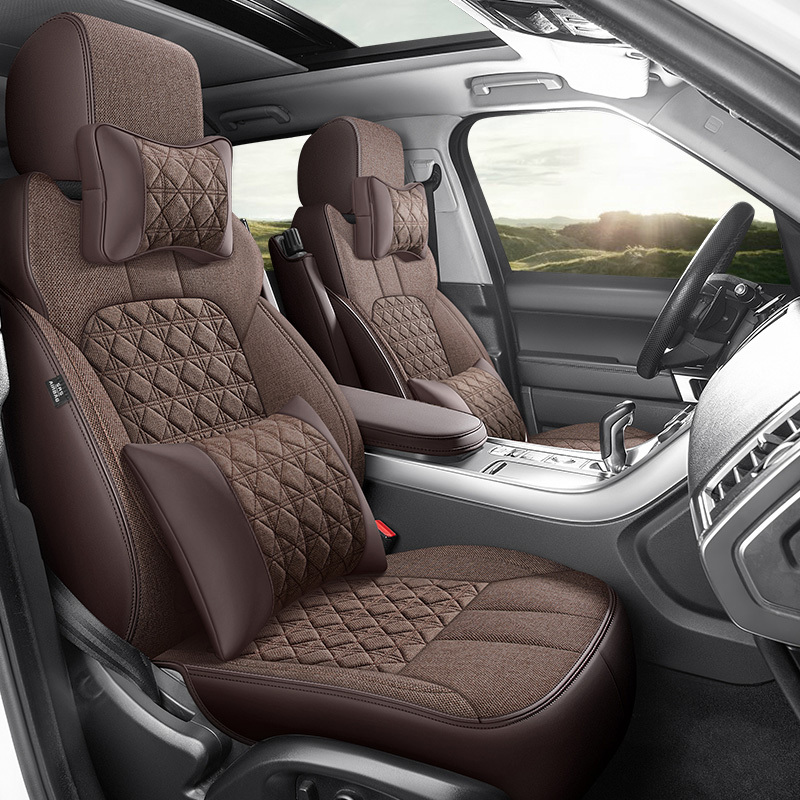 Linen Car Seat Cushion, Suitable for All Seasons, Fully Covered Cotton and Linen Seat Cover, Ventilated and Breathable, Special Car-Specific Leather and Linen Seat Cushion, New Model Linen Car Seat Cushion, Suitable for All Seasons, Fully Covered Cotton and Linen Seat Cover, Ventilated and Breathable, Special Car-Specific Leather and Linen Seat Cushion, New Model