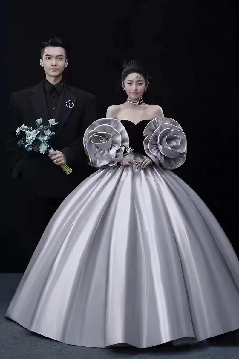 Street tube top, wedding dress suitable for photo sessions, couple clothing for beloved, garden lights, Korean style Street tube top, wedding dress suitable for photo sessions, couple clothing for beloved, garden lights, Korean style