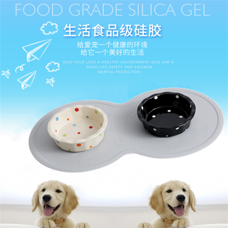 Pet Silicone meal cushion anti-slip anti-damp, waterproof and easy to clean easy to wash dog bowls cushion resistant to biting cat bowls dining cushion