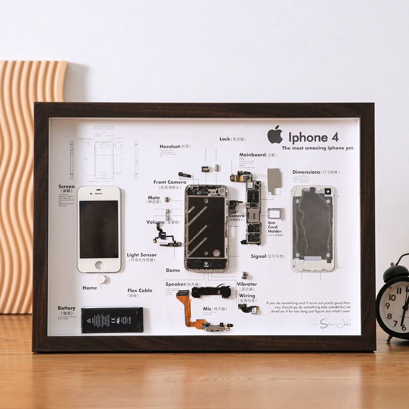 iPhone Mobile Phone Disassembly Photo Frame Apple Model Collection Display A3 Specimen Parts Hollow Three-Dimensional Display Frame