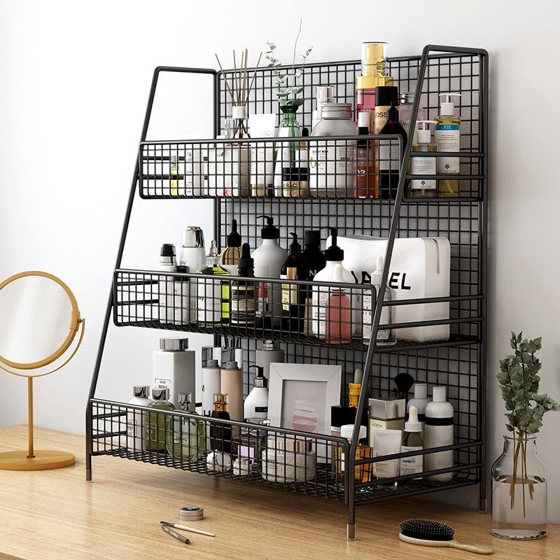Dormitory Cosmetics Shelf Containing Box Makeup Desk Skin Care Products Makeup room Desktop multilayer shelving net red