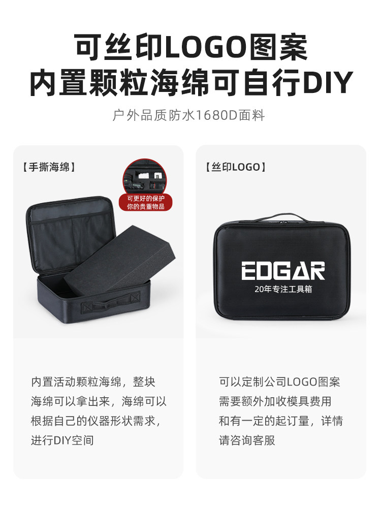 Edgar Equipment Tool Box Instrument Protective Bag Tool Bag Portable Shock-Absorbing Photography Lens Bag