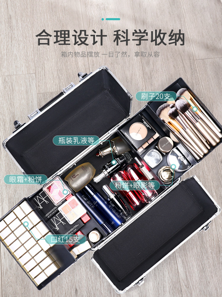 Edgar Hardware Trolley Tool Box Detachable Multi-Layer Aluminum Alloy Wheeled Storage Box for Electricians and Carpenters