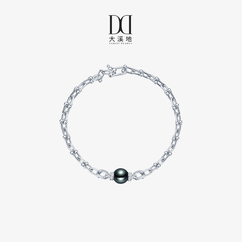 Tahitian Horseshoe Black Pearl Bracelet 925 Silver Seawater Pearl Bracelet Versatile Jewelry Couple Liu Duan Duan Same Style