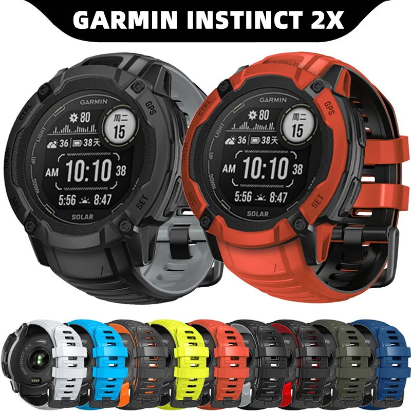 Suitable for Garmin Instinct 2X Smart Watch Official Model Silicone Strap Instinct 2X Solar Outdoor Two-Color Silicone Sports Wristband Snow Peak White Unisex Replacement Accessories Suitable for Garmin Instinct 2X Smart Watch Official Model Silicone Strap Instinct 2X Solar Outdoor Two-Color Silicone Sports Wristband Snow Peak White Unisex Replacement Accessories