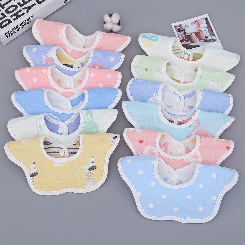 3 5 dress infant petals bib with newborn baby pure cotton autumn and winter 360 degrees rotating saliva towel anti-puff milk