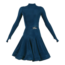 Dancer ultra-thin velvet Latin dance suit for girls professional competition suit high-end small turtleneck regulations competition suit for girls