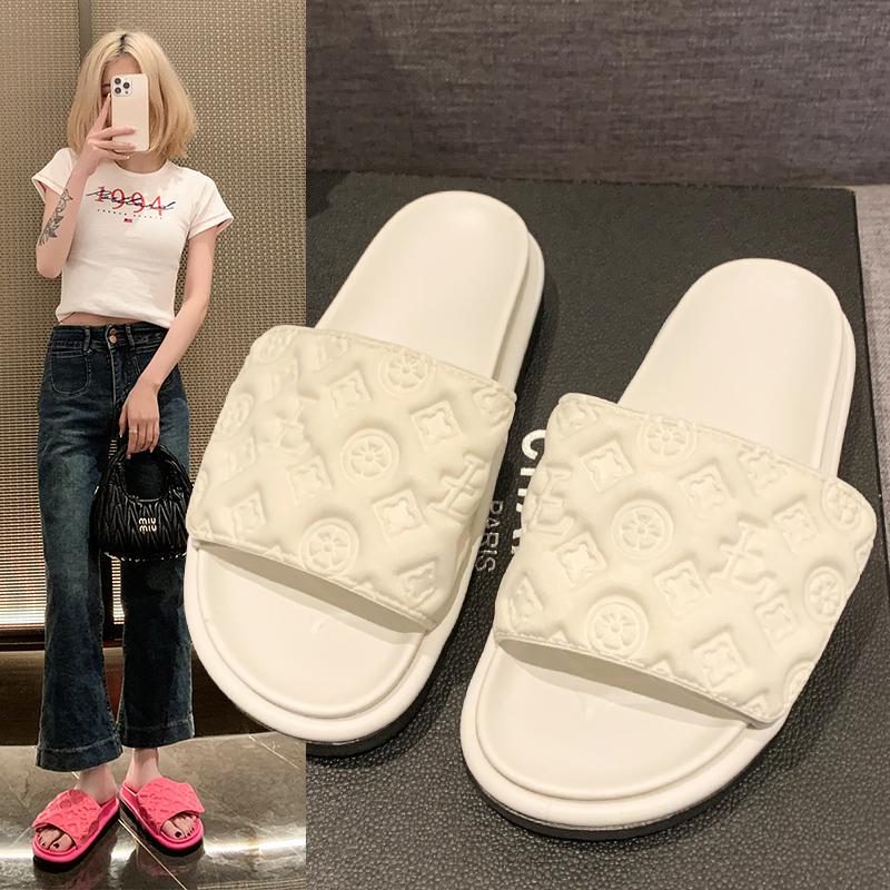 Lvаfgн Velcro Thick-Soled Slippers for Women, Fashionable for Outdoor Wear, 2026 Spring and Summer, Soft-Soled, Non-Slip, Beach-Style, French Style
