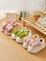 Mao Mao slippers advanced sense winter home female indoor niche home winter cute foreign style plush out to wear