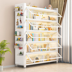 Steel Bookcase with Door Dustproof kids Bookshelf Storage Rack For Home Living Room Floor Multi-layer Display Storage Cabinet