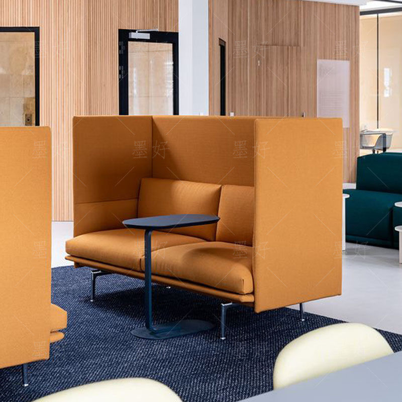 Sofa High Back Minimalist Reception Talks Privacy Casual Intimate Designer Office Lounge High Backrest Cassette Sofa