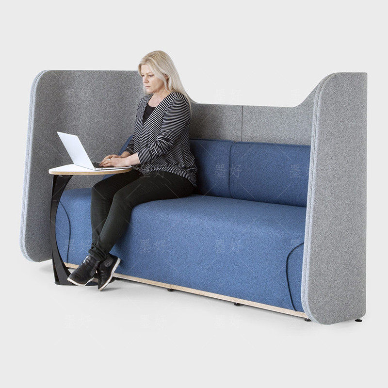 Business office reception negotiation designer double high back three sofa card seat high wall negotiation sofa high back