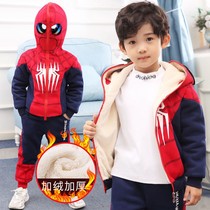 Otman Clothes Boy Winter Clothes Children Spider-Man Childrens Fall Winter Boy Handling Cotton Clothes