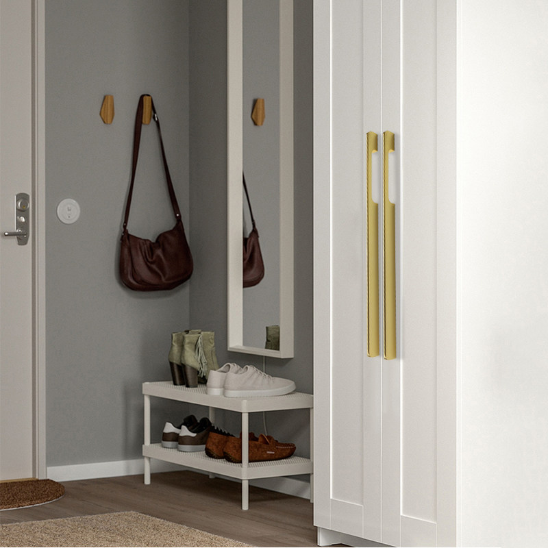 Wardrobe long handle cabinet door handle light luxury glossy brushed golden north cabinet small handle shoe cabinet modern minimalist cabinet European style