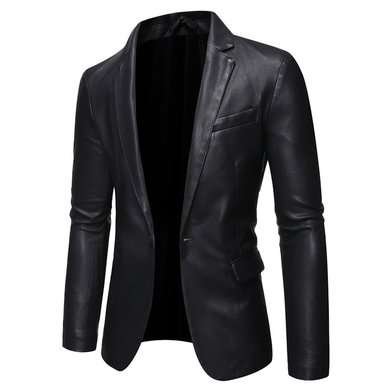 Motorcycle Men's Leather Jacket Men's 2023 New Autumn and Winter Jacket Slim Korean Style Small Suit Handsome Suit Pu Leather Jacket