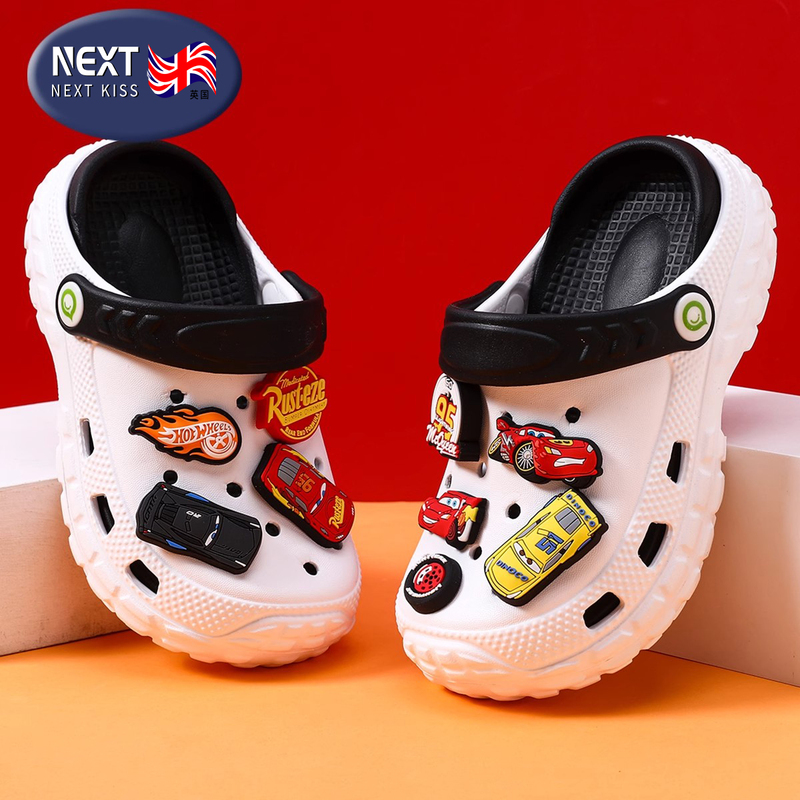 French Berydia Children's Lightning Mcqueen Clogs Summer 2026 New Non-Slip Soft-Soled Silent Slippers