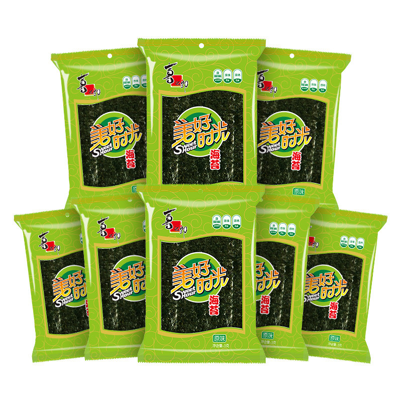 美好时光经典原味海苔3克儿童休闲零食解馋即食紫菜拌饭海苔片