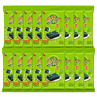美好时光岩烧益生元海苔2克儿童休闲零食解馋即食紫菜拌饭海苔片