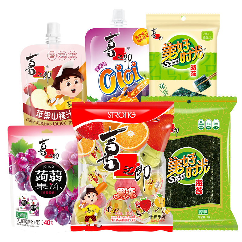 美好时光零食经典海苔果冻5组
