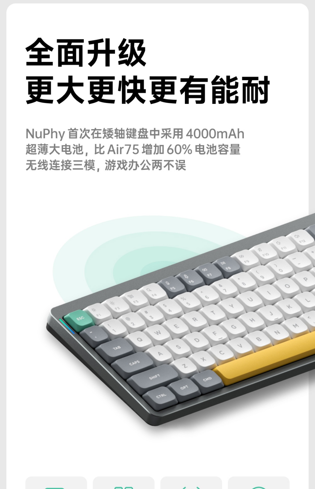 NuPhy Air75 キーボード ホワイト 遠し Wisteria軸 ※未使用