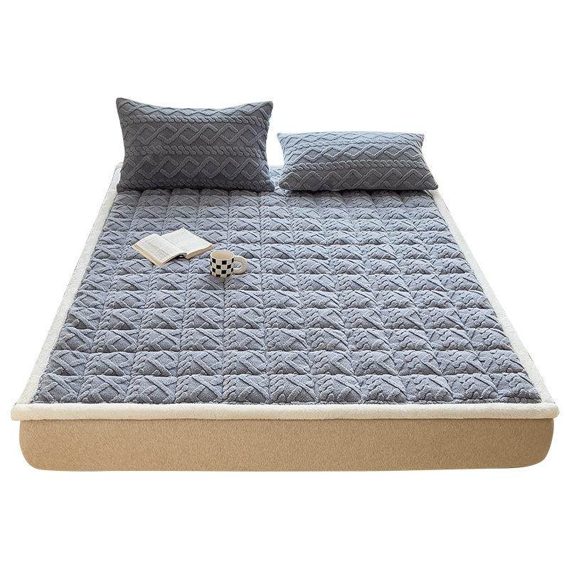 Winter Taffeta Milk Velvet Mattress Pad Soft Cushion for Dormitory Students Single Thickened Warm Blanket Pad Quilt