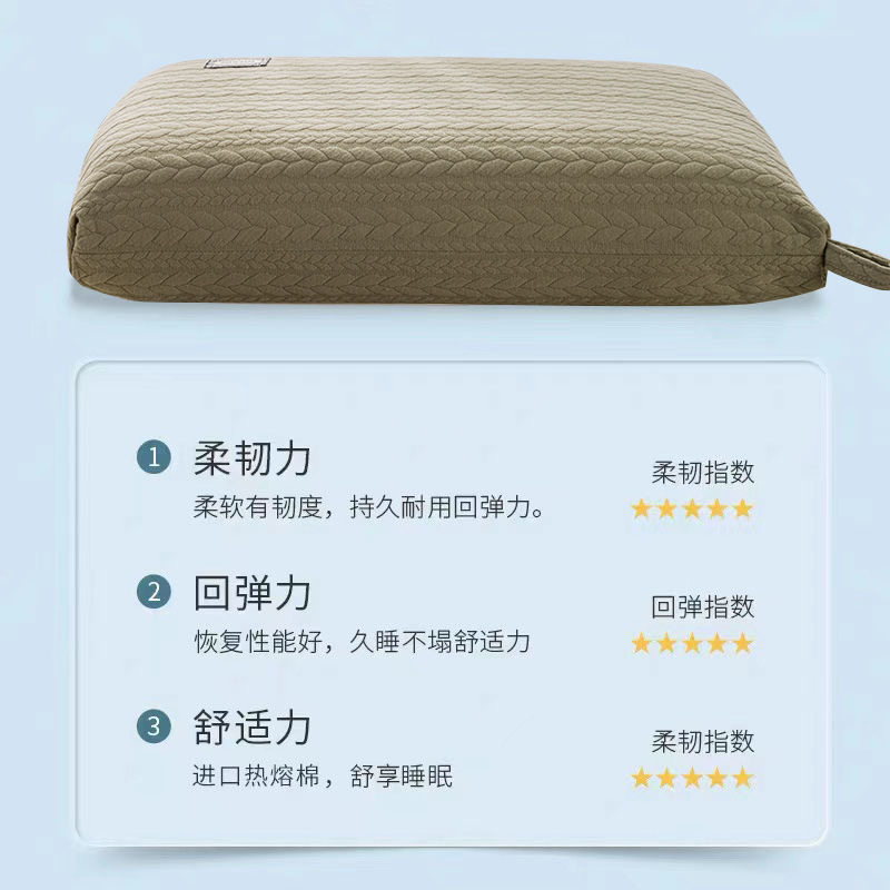 Non-Collapsing Pillow to Aid Sleep and Protect the Cervical Spine, Low Pillow for Students, Single Pair, Adult Pillow Core, Non-Collapsing and Non-Deforming