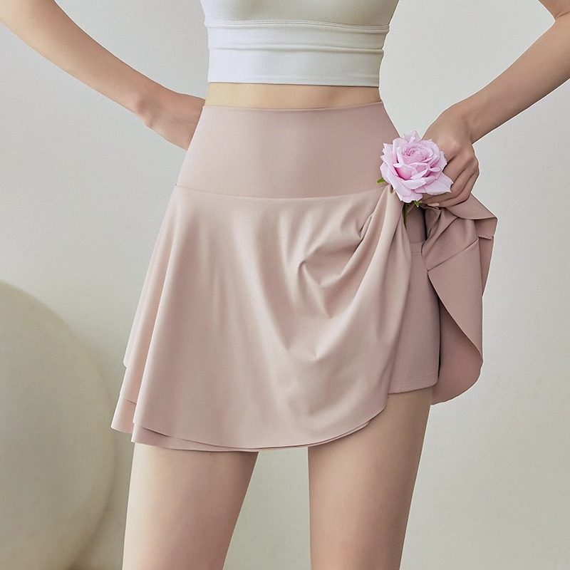 Anti-Exposure Badminton Tennis Skirt for Women, Summer Pleated Skirt, High-Waisted Sports Short Skirt, Casual Running Fitness Yoga Skirt Pants