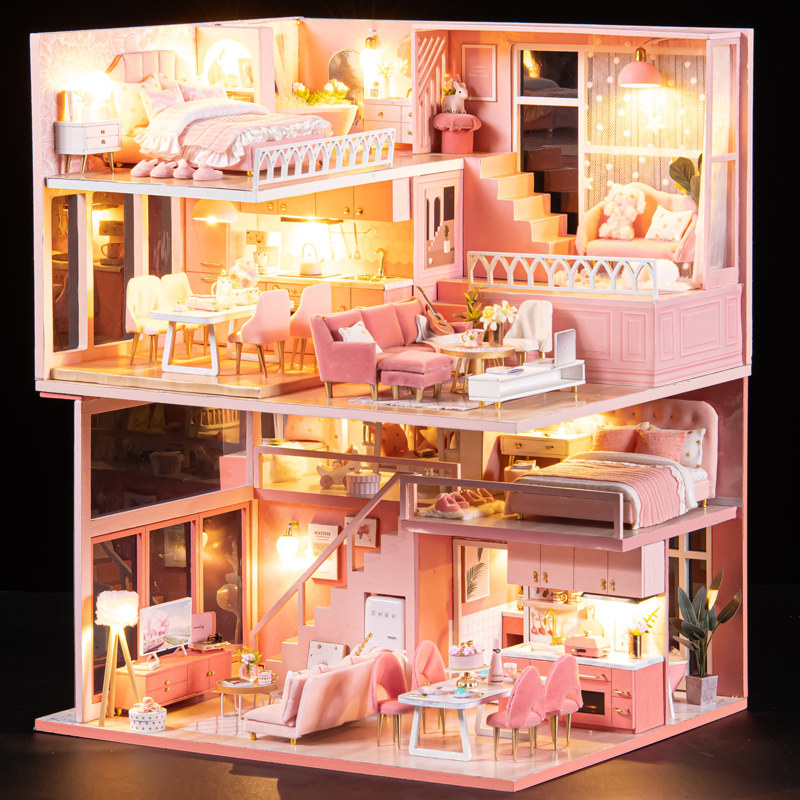 Girls Toys Children's Princess Birthday Gift Mini Kitchen Castle Little House Toy House is 10 years old