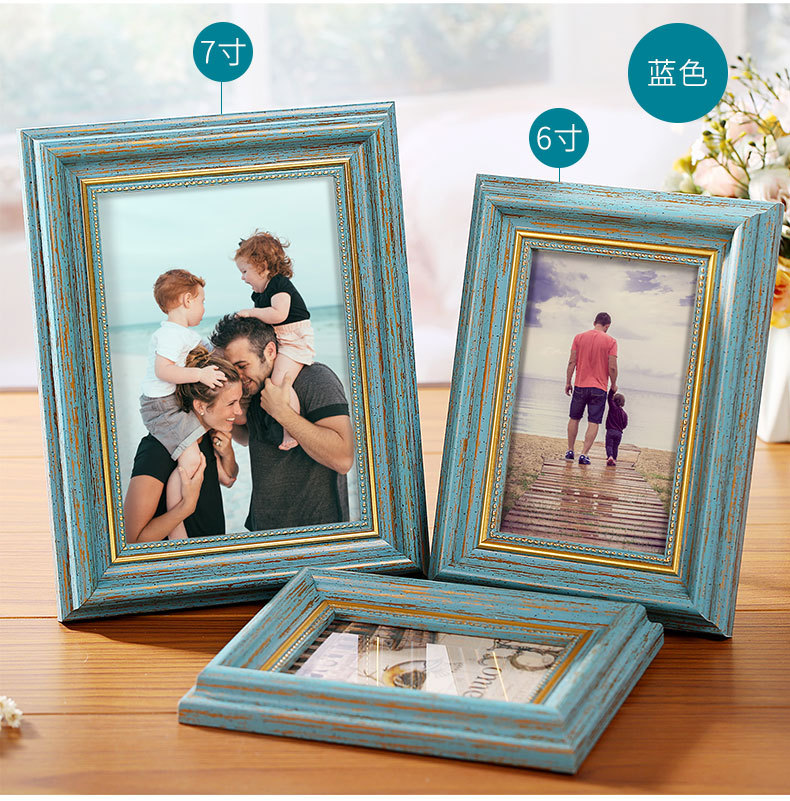 Simple creative photo studio photo frame pendulum custom 6 inch 7 inch A4 wall certificate frame vintage desk ornaments Chengdu