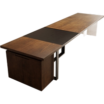 All solid wood tea table and chairs bosss office large reception area built-in kettle tea table with large tea tray