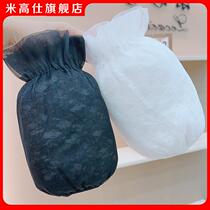 Autumn Winter Ladies Double Lace Short sleeves Sleeves Fashion Black white mesh yarn Down Clothing anti-fouling sleeve Sleevy sleeves Head